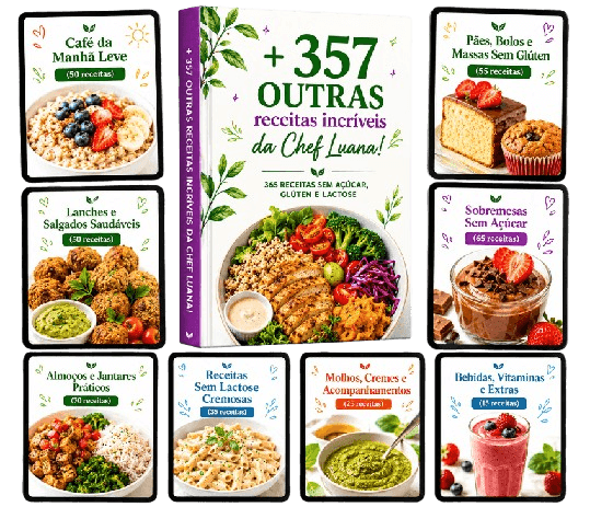 Mosaico de receitas exclusivas Chef Letícia