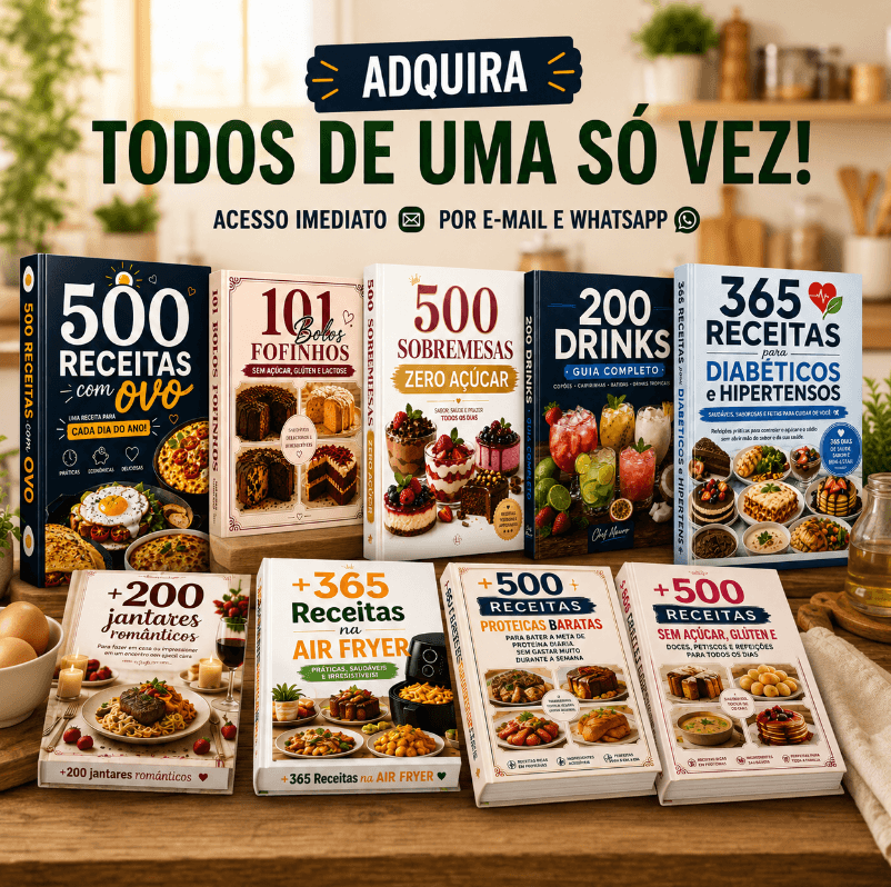 Coleção completa de livros da Chef Letícia